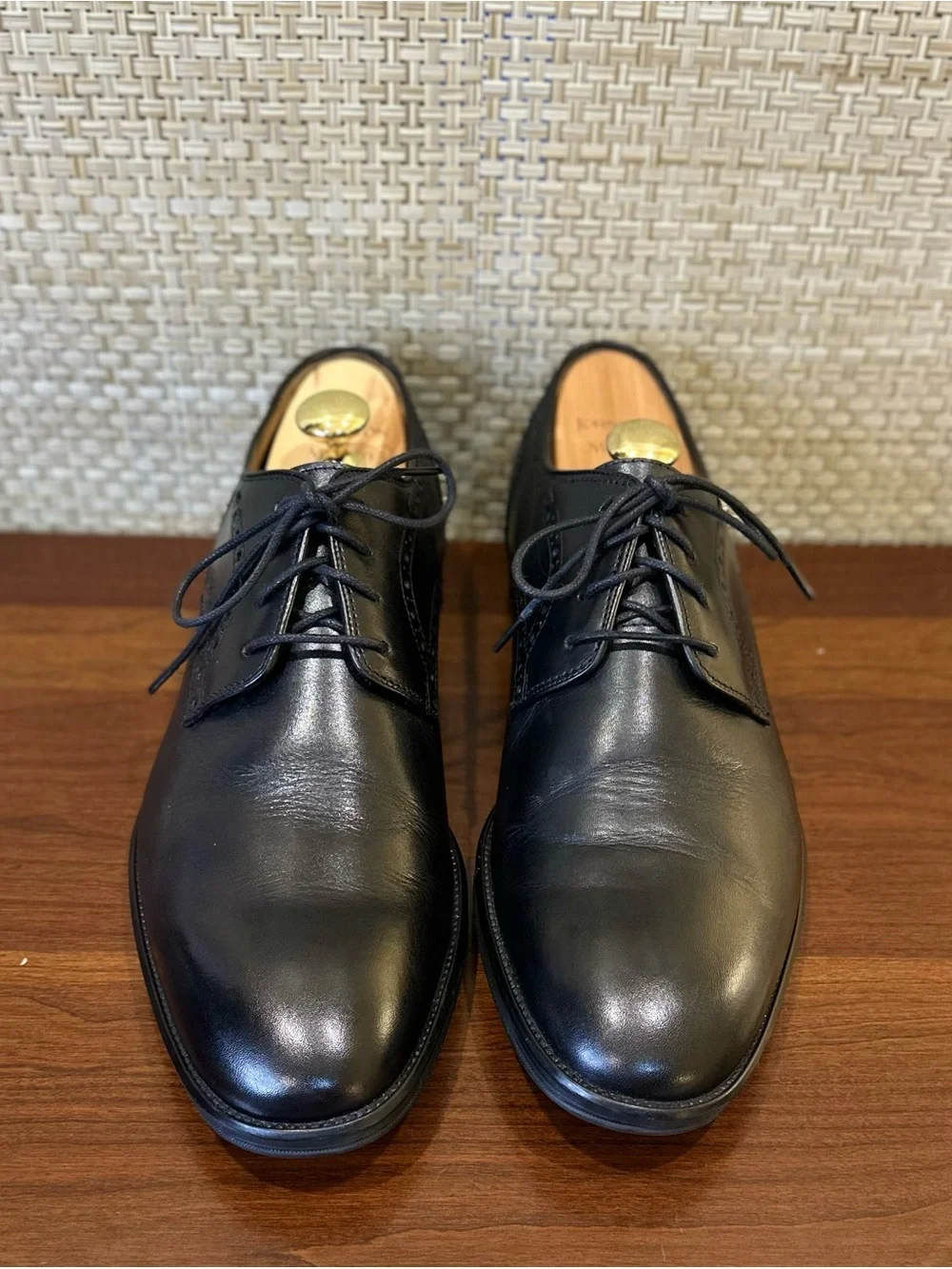🌟HP🌟Johnston & Murphy Henrick Black Leather Dress Derby's Size 11.5 M
